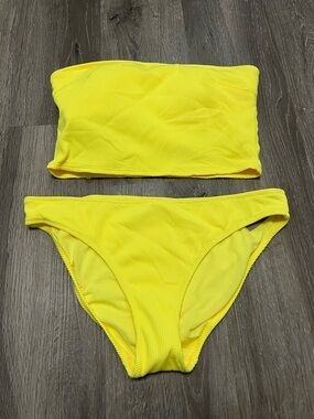 Bright Yellow Ribbed Aerie Bikini Set